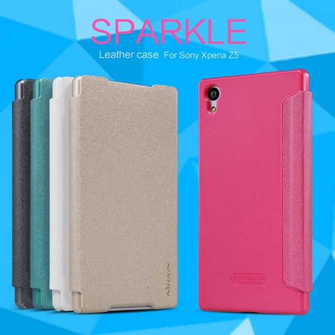 Sony Xperia Z5/Z5 Dual Nillkin Sparkle Series Leder Flip Cover - rosagold