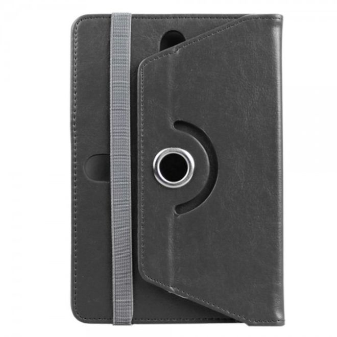 Universelle Crazy Horse Leder Case Hülle von Enkay für Tablets mit einer Länge von 185-225m und Breite von 110-140mm - schwarz