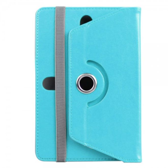 Universelle Crazy Horse Leder Case Hülle von Enkay für Tablets mit einer Länge von 185-225m und Breite von 110-140mm - hellblau