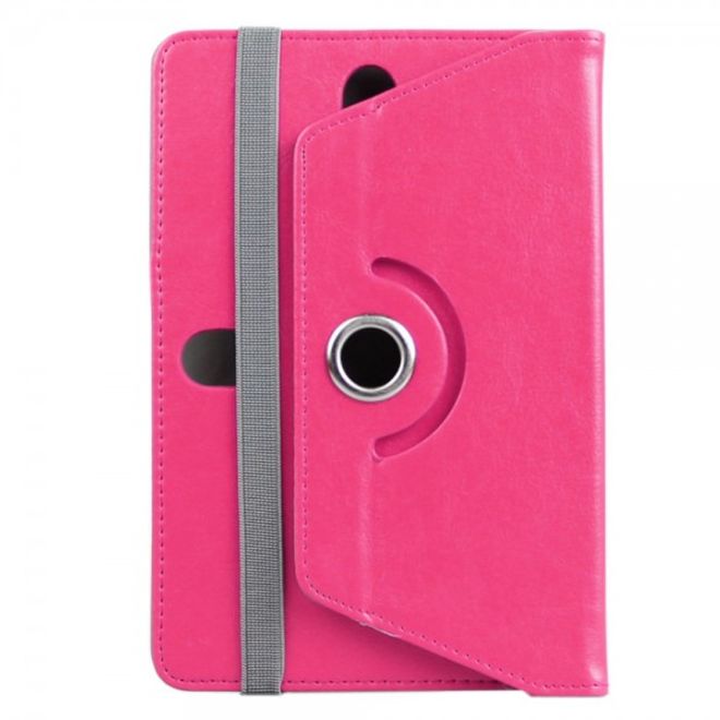 Universelle Crazy Horse Leder Case Hülle von Enkay für Tablets mit einer Länge von 185-225m und Breite von 110-140mm - rosa