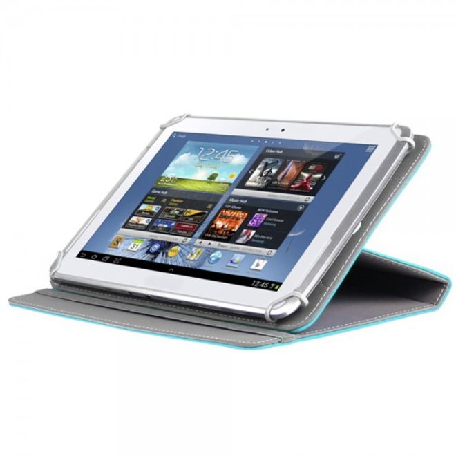 Universelle Crazy Horse Leder Case Hülle von Enkay für Tablets mit einer Länge von 185-225m und Breite von 110-140mm - hellblau