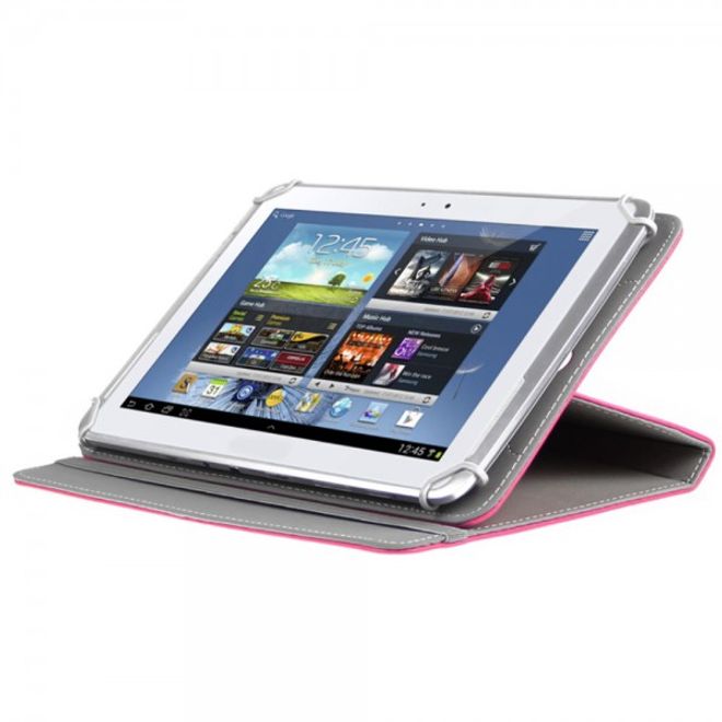 Universelle Crazy Horse Leder Case Hülle von Enkay für Tablets mit einer Länge von 185-225m und Breite von 110-140mm - rosa