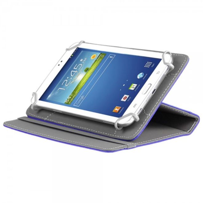 Universelle Crazy Horse Leder Case Hülle von Enkay für Tablets mit einer Länge von 185-225m und Breite von 110-140mm - dunkelblau