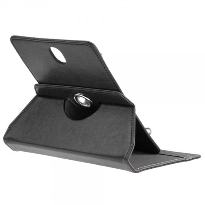 Universelle Crazy Horse Leder Case Hülle von Enkay für Tablets mit einer Länge von 185-225m und Breite von 110-140mm - schwarz