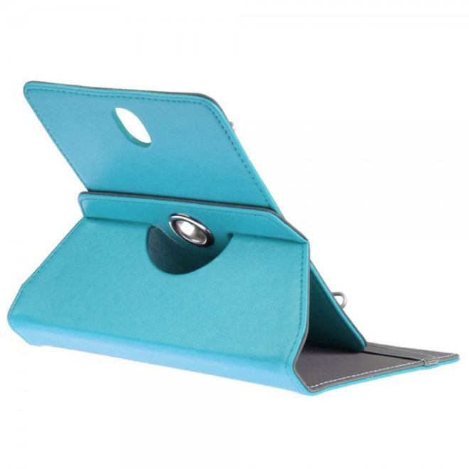 Universelle Crazy Horse Leder Case Hülle von Enkay für Tablets mit einer Länge von 185-225m und Breite von 110-140mm - hellblau