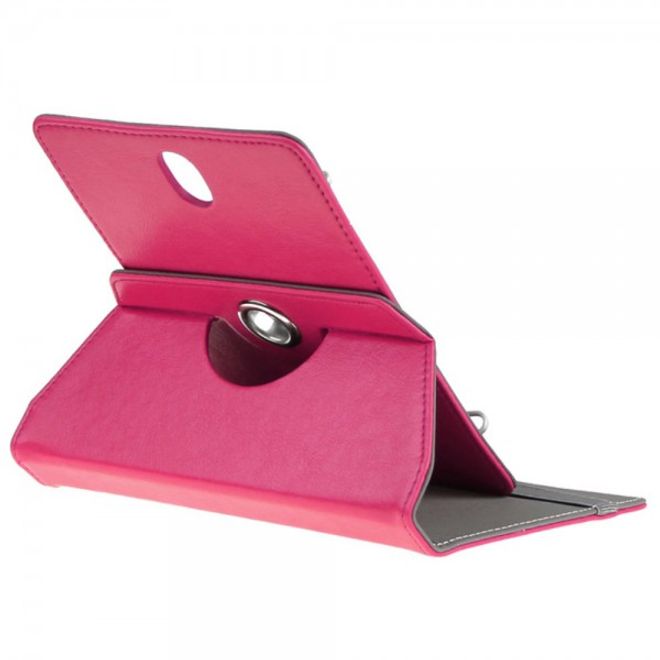 Universelle Crazy Horse Leder Case Hülle von Enkay für Tablets mit einer Länge von 185-225m und Breite von 110-140mm - rosa