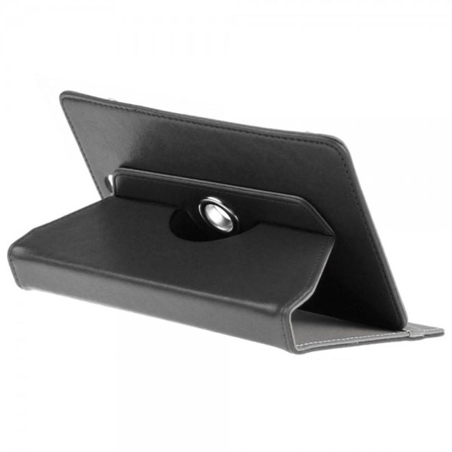 Universelle Crazy Horse Leder Case Hülle von Enkay für Tablets mit einer Länge von 185-225m und Breite von 110-140mm - schwarz