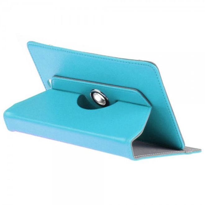 Universelle Crazy Horse Leder Case Hülle von Enkay für Tablets mit einer Länge von 185-225m und Breite von 110-140mm - hellblau