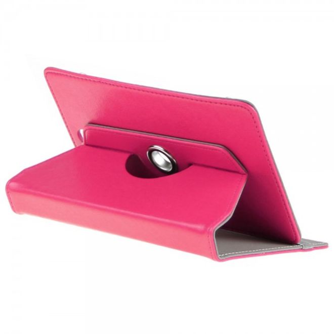 Universelle Crazy Horse Leder Case Hülle von Enkay für Tablets mit einer Länge von 185-225m und Breite von 110-140mm - rosa