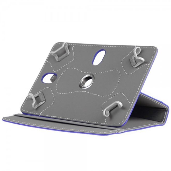 Universelle Crazy Horse Leder Case Hülle von Enkay für Tablets mit einer Länge von 185-225m und Breite von 110-140mm - dunkelblau