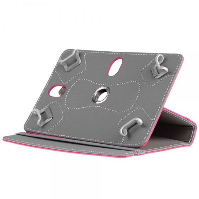 Universelle Crazy Horse Leder Case Hülle von Enkay für Tablets mit einer Länge von 185-225m und Breite von 110-140mm - rosa