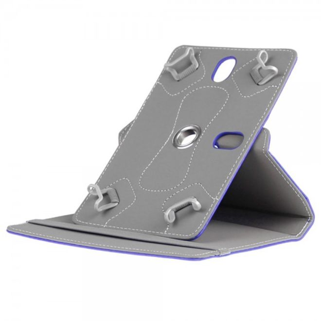 Universelle Crazy Horse Leder Case Hülle von Enkay für Tablets mit einer Länge von 185-225m und Breite von 110-140mm - dunkelblau