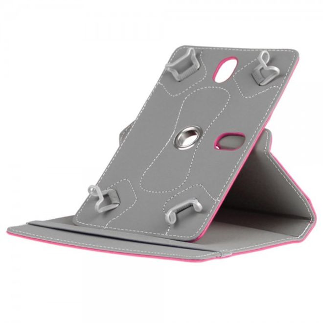 Universelle Crazy Horse Leder Case Hülle von Enkay für Tablets mit einer Länge von 185-225m und Breite von 110-140mm - rosa