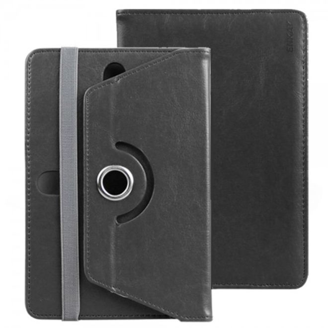 Universelle Crazy Horse Leder Case Hülle von Enkay für Tablets mit einer Länge von 185-225m und Breite von 110-140mm - schwarz
