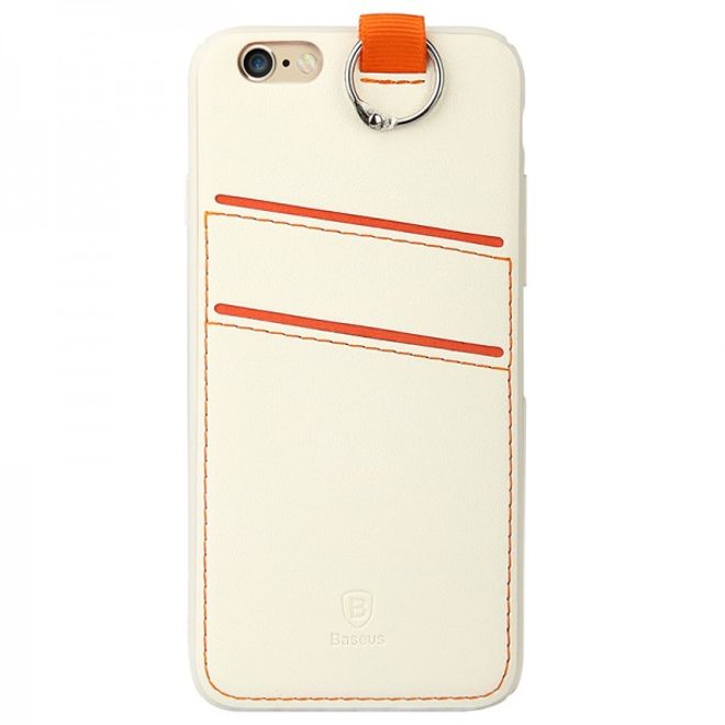 iPhone 6 Plus/6S Plus Baseus Lang Series Hart Plastik Case mit lederartigem Überzug - weiss