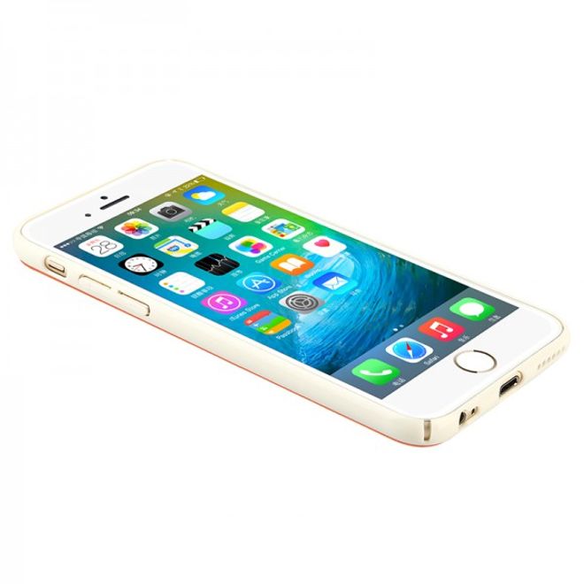 iPhone 6 Plus/6S Plus Baseus Lang Series Hart Plastik Case mit lederartigem Überzug - weiss
