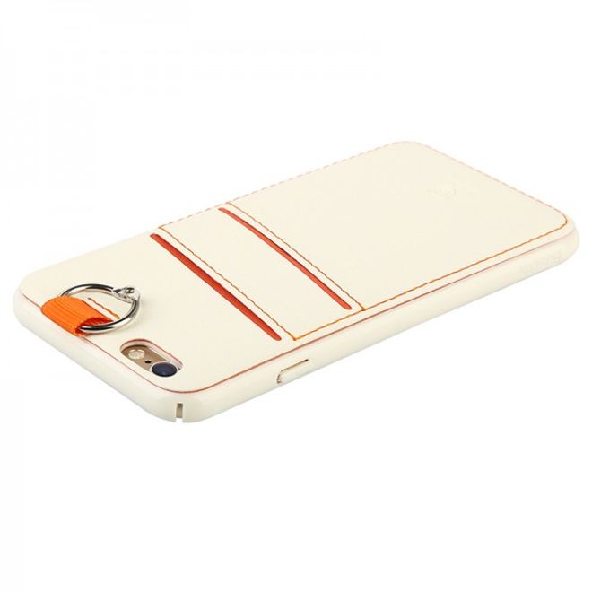 iPhone 6 Plus/6S Plus Baseus Lang Series Hart Plastik Case mit lederartigem Überzug - weiss