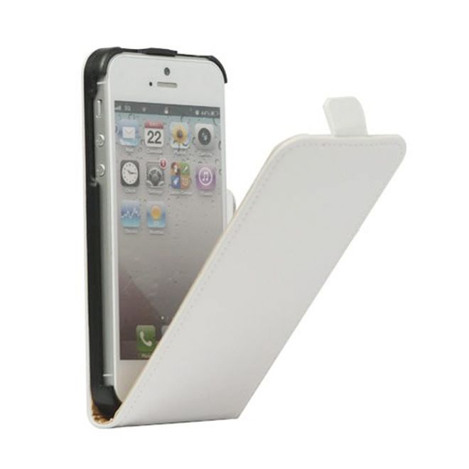 iPhone SE/5S/5 Magnetic Genuine Leather Case - White