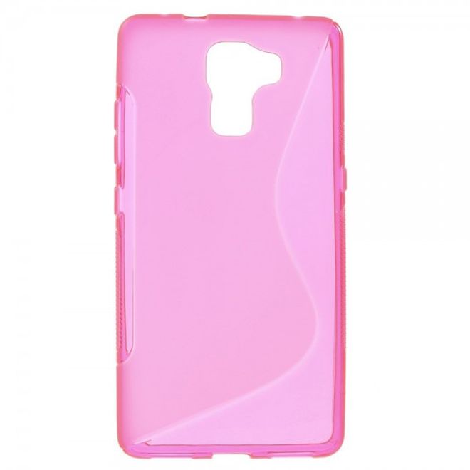 Huawei Honor 7 Elastisches Plastik Case S-Shape - rosa