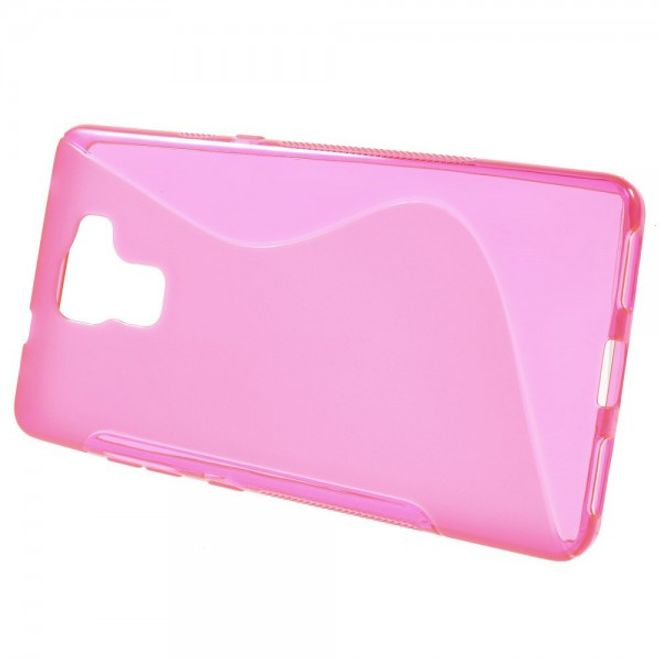 Huawei Honor 7 Elastisches Plastik Case S-Shape - rosa