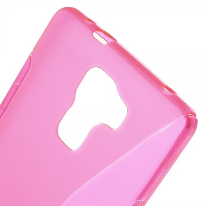 Huawei Honor 7 Elastisches Plastik Case S-Shape - rosa