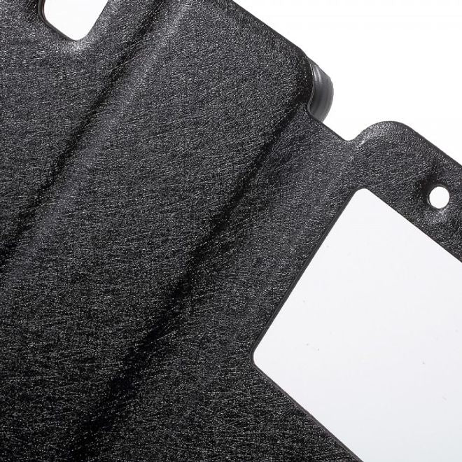 Huawei Honor 7i Leder Case mit zwei Öffnungen und Standfunktion - schwarz