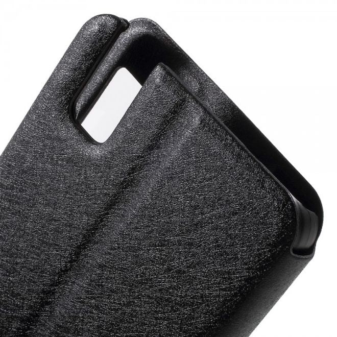 Huawei Honor 7i Leder Case mit zwei Öffnungen und Standfunktion - schwarz