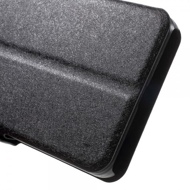 Huawei Honor 7i Leder Case mit zwei Öffnungen und Standfunktion - schwarz