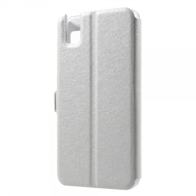 Huawei Honor 7i Leder Case mit zwei Öffnungen und Standfunktion - weiss