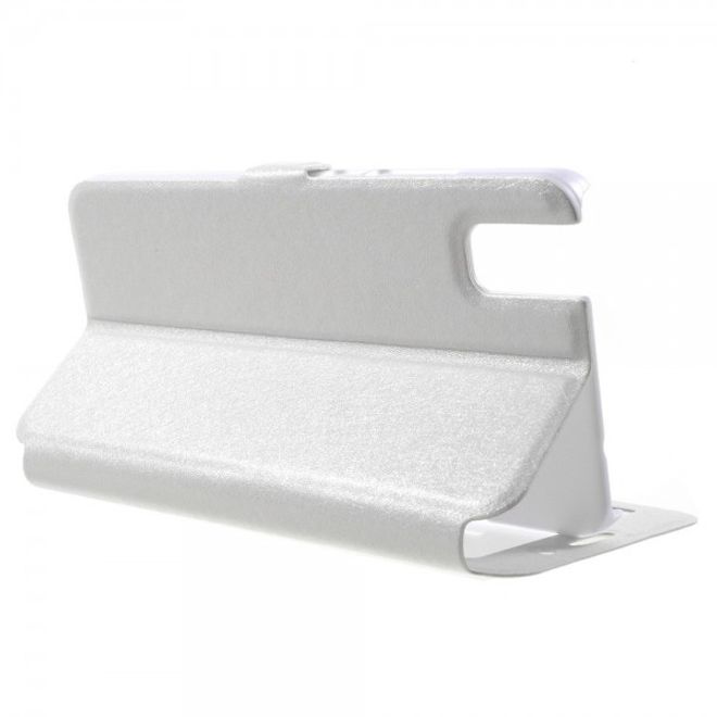 Huawei Honor 7i Leder Case mit zwei Öffnungen und Standfunktion - weiss