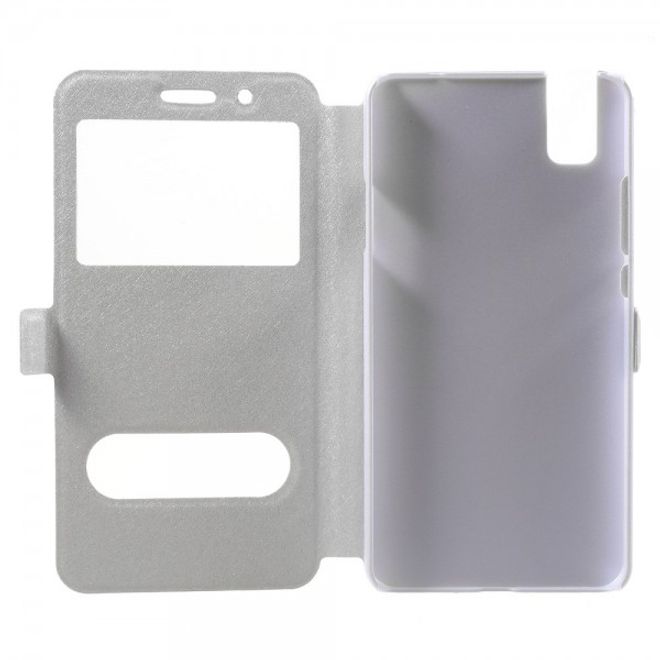 Huawei Honor 7i Leder Case mit zwei Öffnungen und Standfunktion - weiss