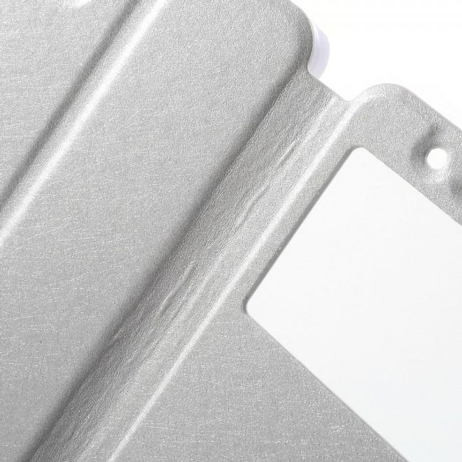Huawei Honor 7i Leder Case mit zwei Öffnungen und Standfunktion - weiss