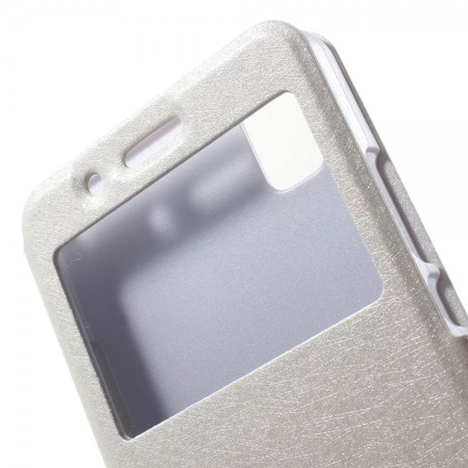 Huawei Honor 7i Leder Case mit zwei Öffnungen und Standfunktion - weiss