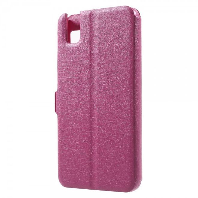 Huawei Honor 7i Leder Case mit zwei Öffnungen und Standfunktion - rosa