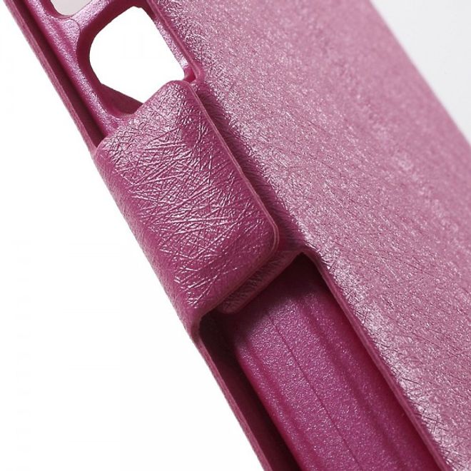 Huawei Honor 7i Leder Case mit zwei Öffnungen und Standfunktion - rosa