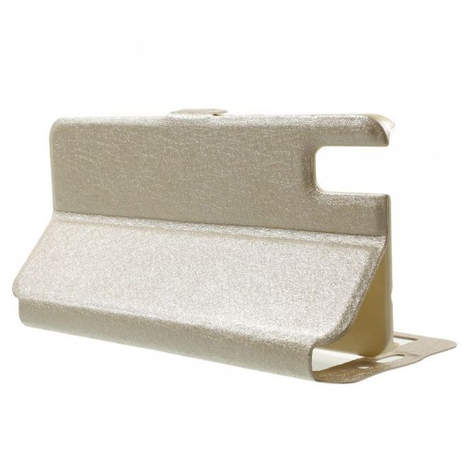 Huawei Honor 7i Leder Case mit zwei Öffnungen und Standfunktion - champagnerfarben