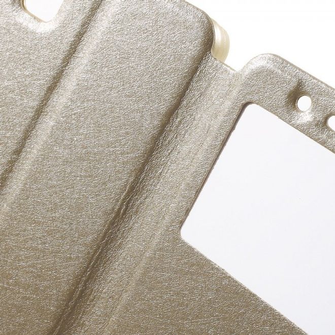 Huawei Honor 7i Leder Case mit zwei Öffnungen und Standfunktion - champagnerfarben