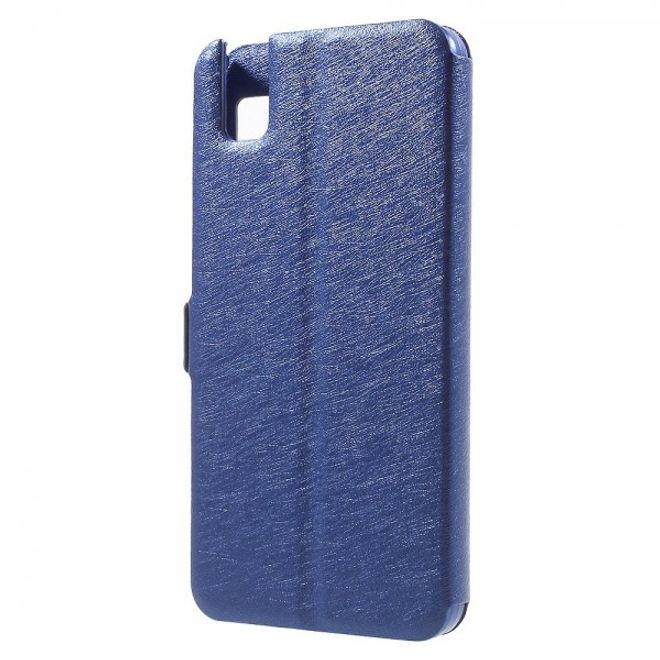 Huawei Honor 7i Leder Case mit zwei Öffnungen und Standfunktion - blau