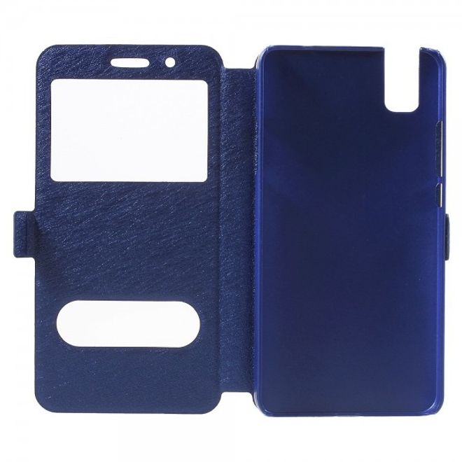 Huawei Honor 7i Leder Case mit zwei Öffnungen und Standfunktion - blau
