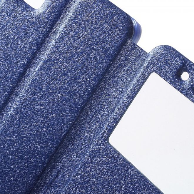 Huawei Honor 7i Leder Case mit zwei Öffnungen und Standfunktion - blau