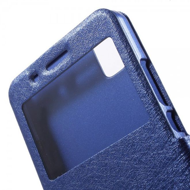 Huawei Honor 7i Leder Case mit zwei Öffnungen und Standfunktion - blau