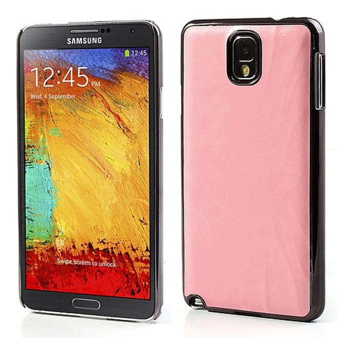 Samsung Galaxy Note 3 Crazy Horse lederüberzogenes Plastik Case - pink