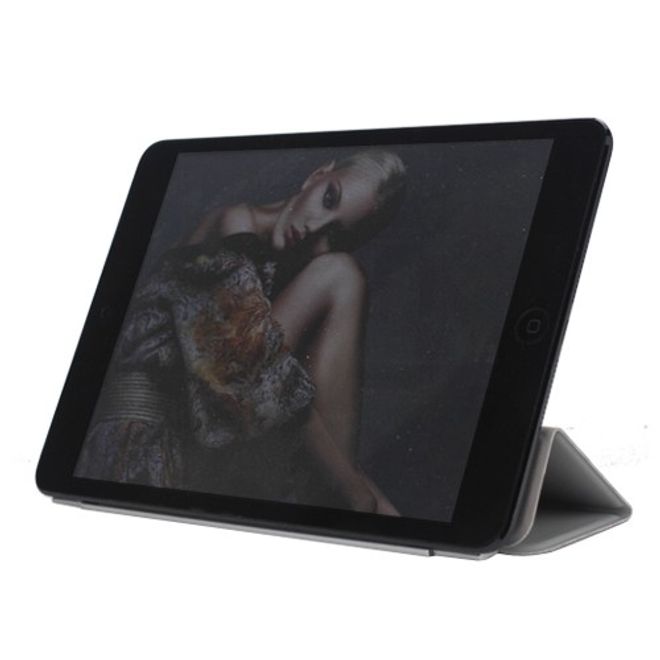 iPad Mini 1/2/3 Leather Case with Front Power Off Function - Grey