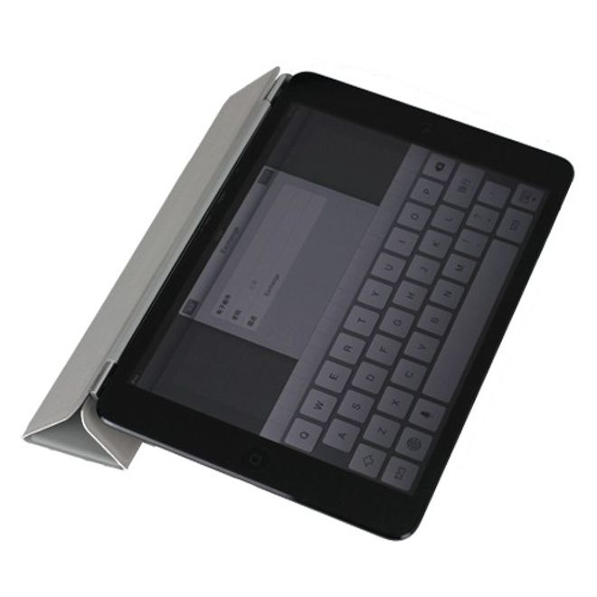 iPad Mini 1/2/3 Leather Case with Front Power Off Function - Grey