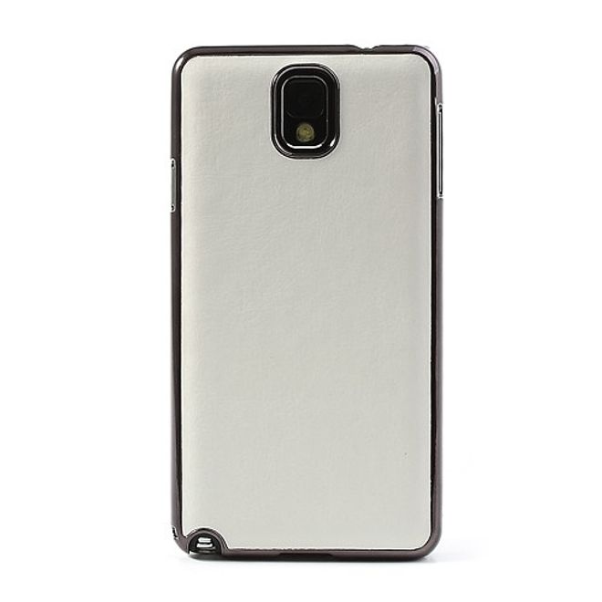 Samsung Galaxy Note 3 Crazy Horse lederüberzogenes Plastik Case - weiss