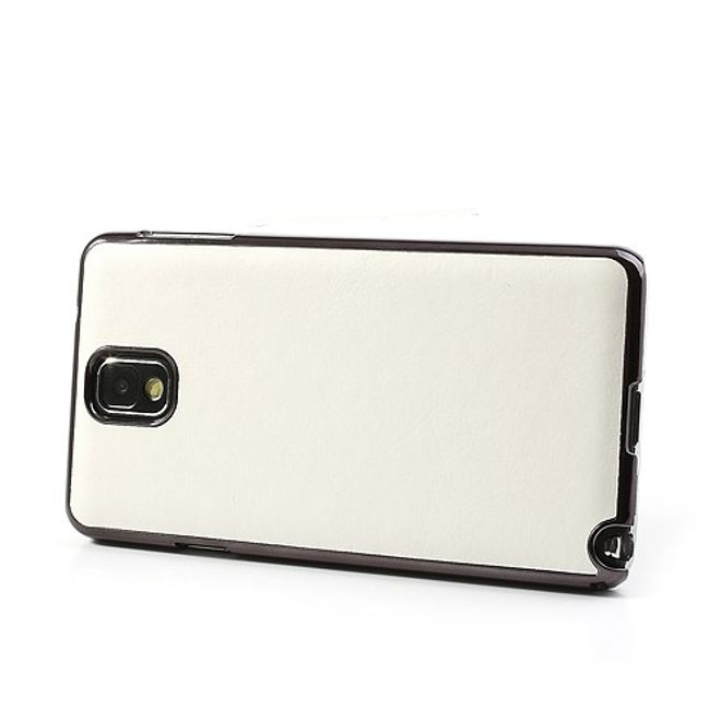 Samsung Galaxy Note 3 Crazy Horse lederüberzogenes Plastik Case - weiss