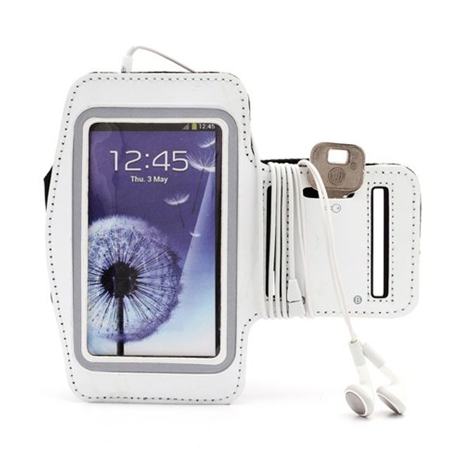 Sport Armband Case fürs Samsung Galaxy S4 - weiss