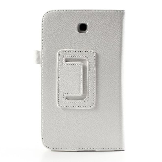 Samsung Galaxy Tab 3 7.0 Litchi-style Leder Case mit Standfunktion - weiss