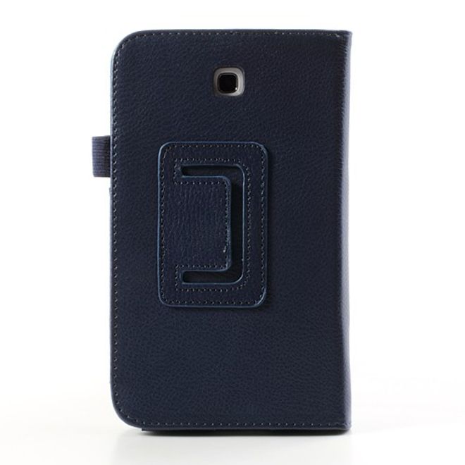 Samsung Galaxy Tab 3 7.0 Litchi-style Leder Case mit Standfunktion - dunkelblau