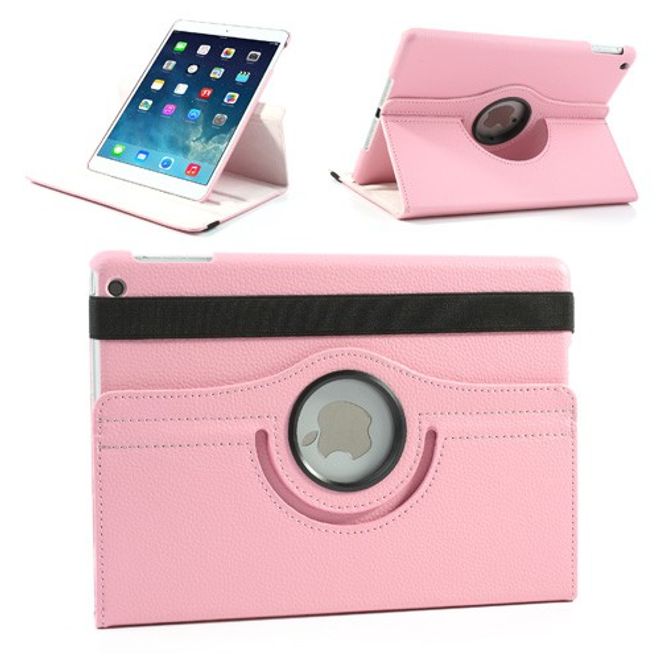 iPad Air Schutzhülle - Bookcover aus Kunstleder - 360° Rotationsmöglichkeit - rosa